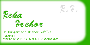 reka hrehor business card